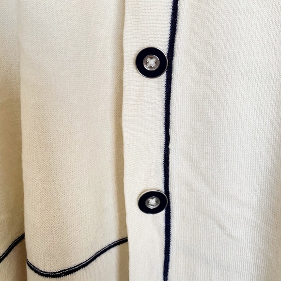 Beige/White Cashmere Silk Cardigan - Picture 3 of 5